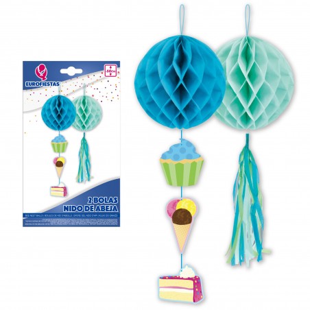 Bolas de favo de mel azul 2