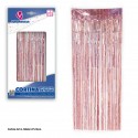 Cortina franja 2x1 pontinhos rosa