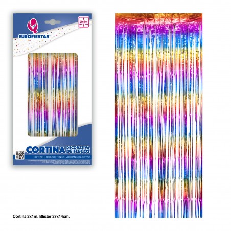 Cortina com franjas 2x1 tons de cores