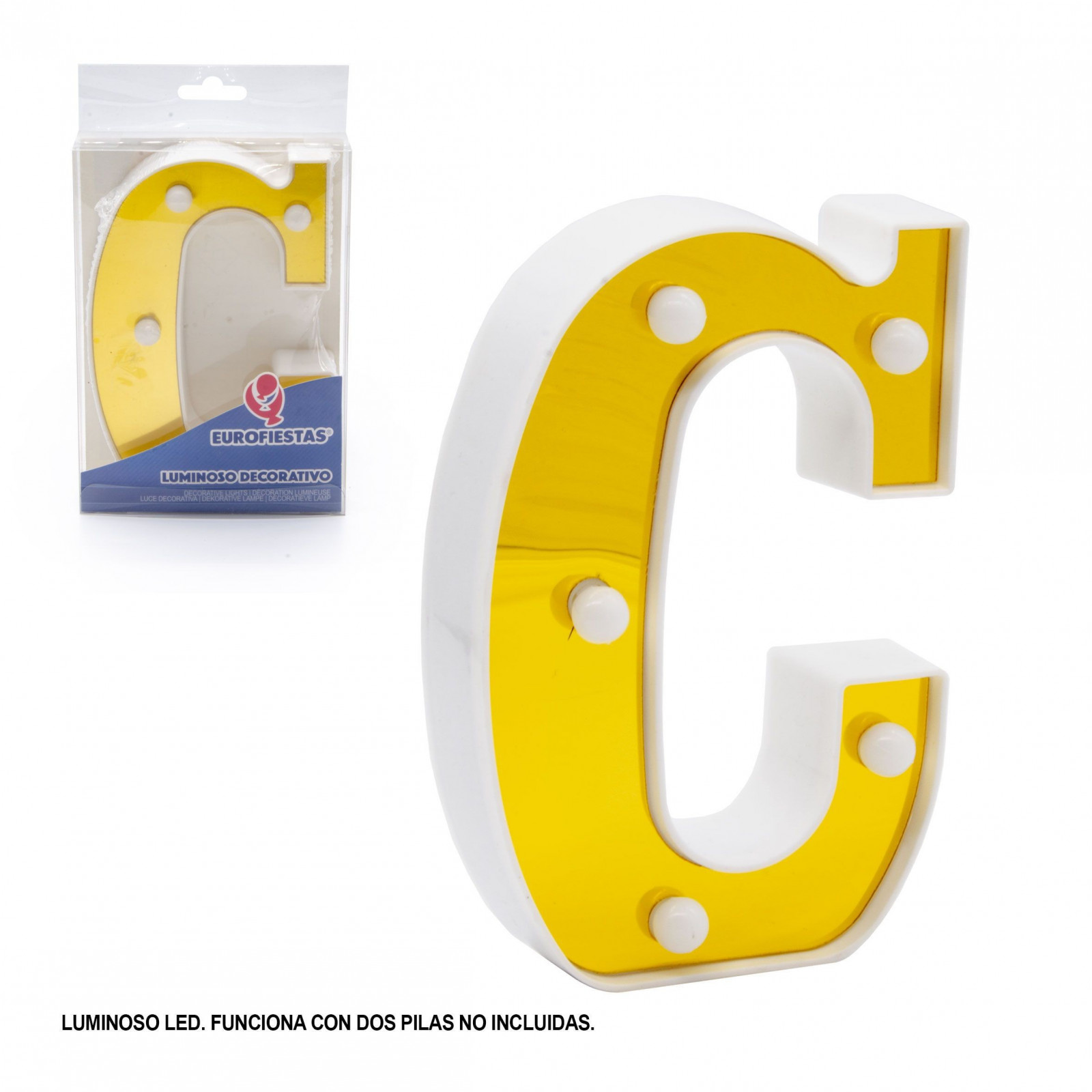 Letra led 16cm ouro c
