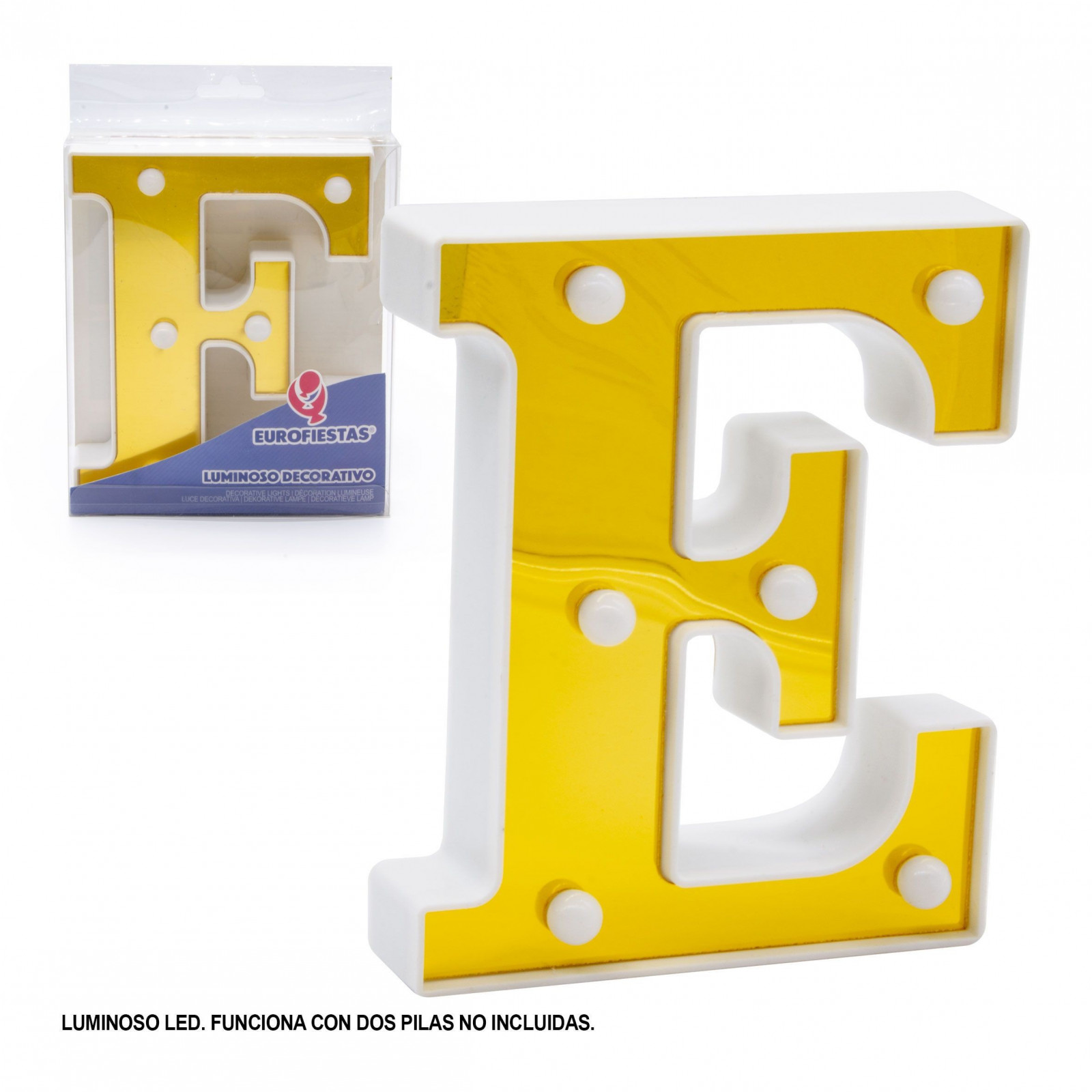 Letra led 16cm ouro e