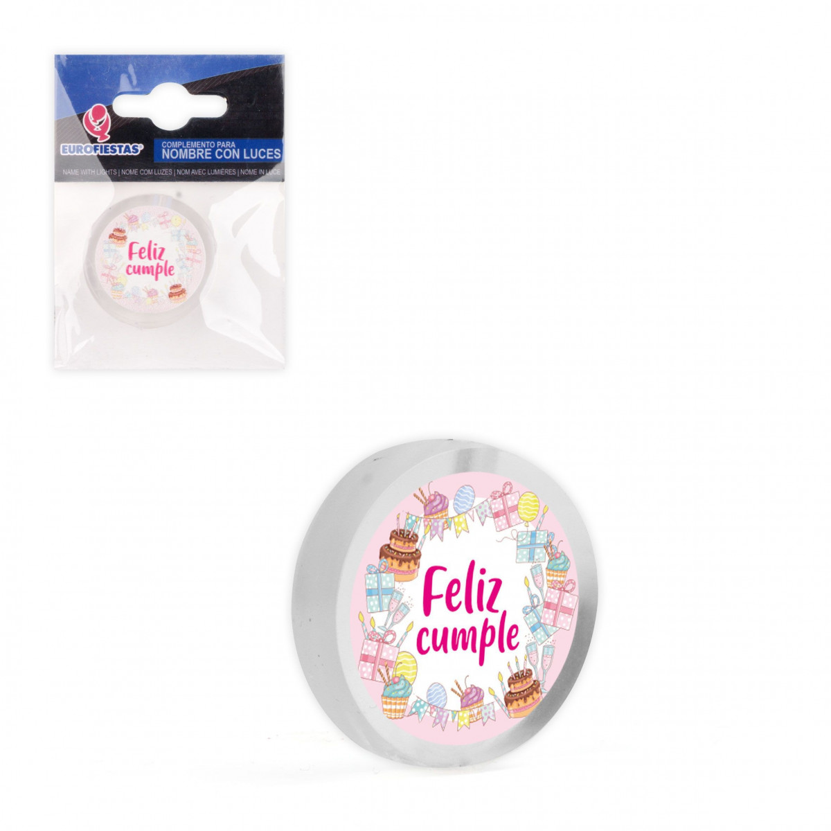 Nome led círculo feliz aniversário