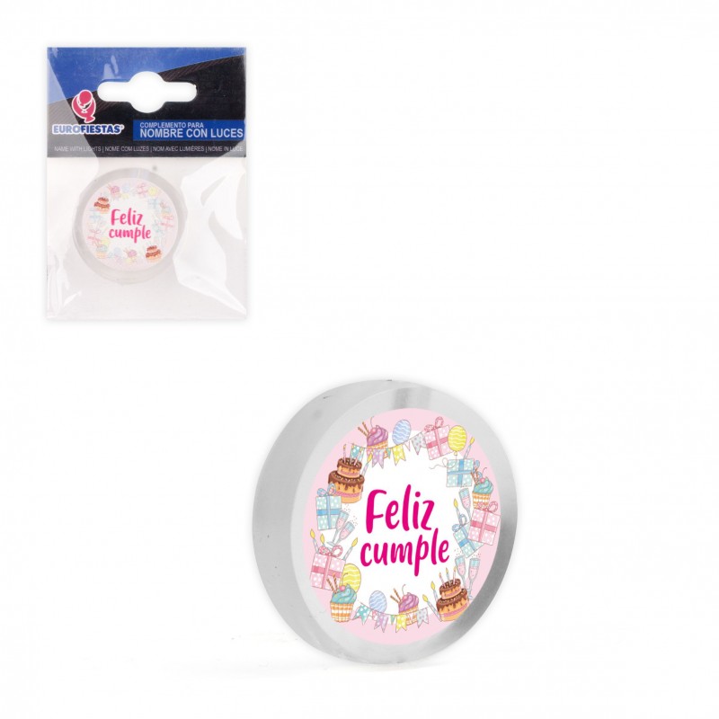 Nome led círculo feliz aniversário