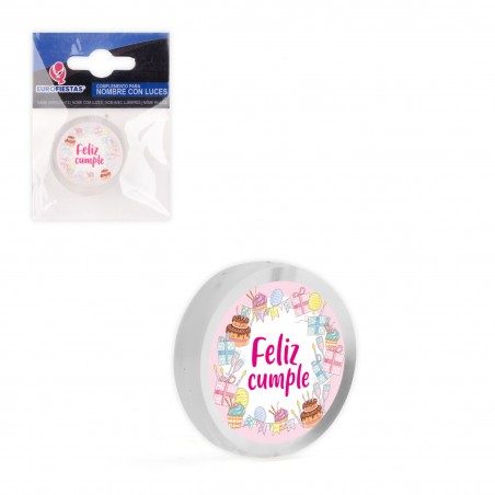 Nome led círculo feliz aniversário