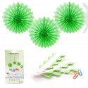 Conjunto de 3 pompons verdes 20cm
