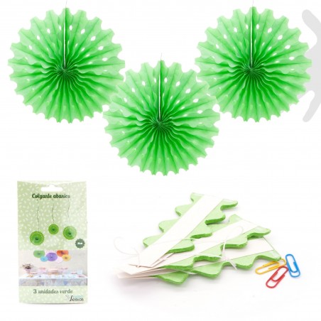 Conjunto de 3 pompons verdes 20cm