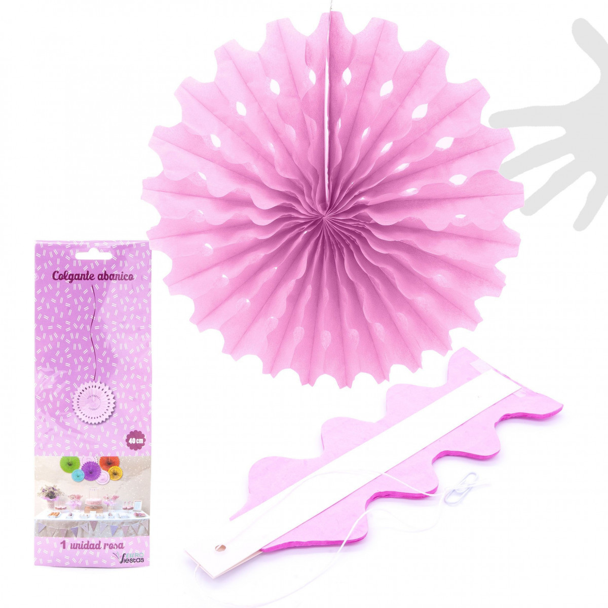 Pompons pendentes rosa 40cm.