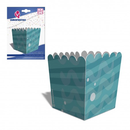 Caixa de doces pipocas 4 ondas azul