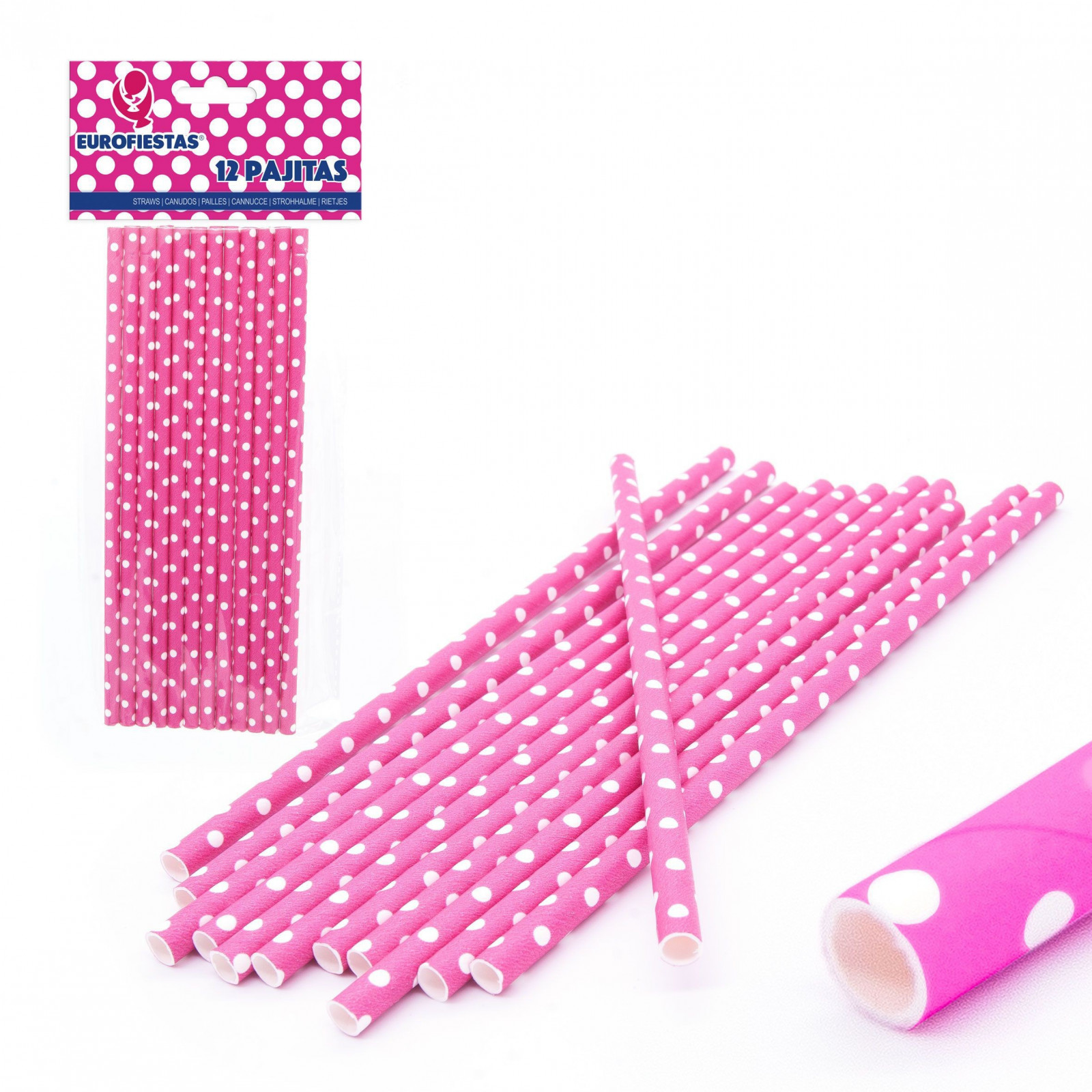 Canudo de papel fúcsia
