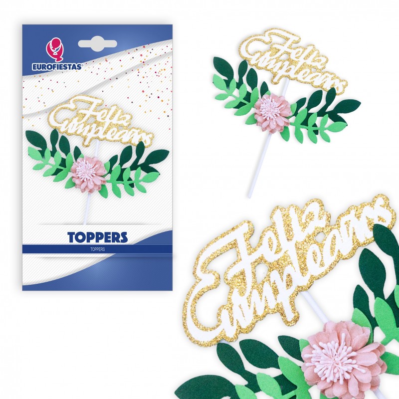 Topper de bolo de princesa rosa e laço, flor para decorações de