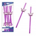 Canudos de coroa rosa
