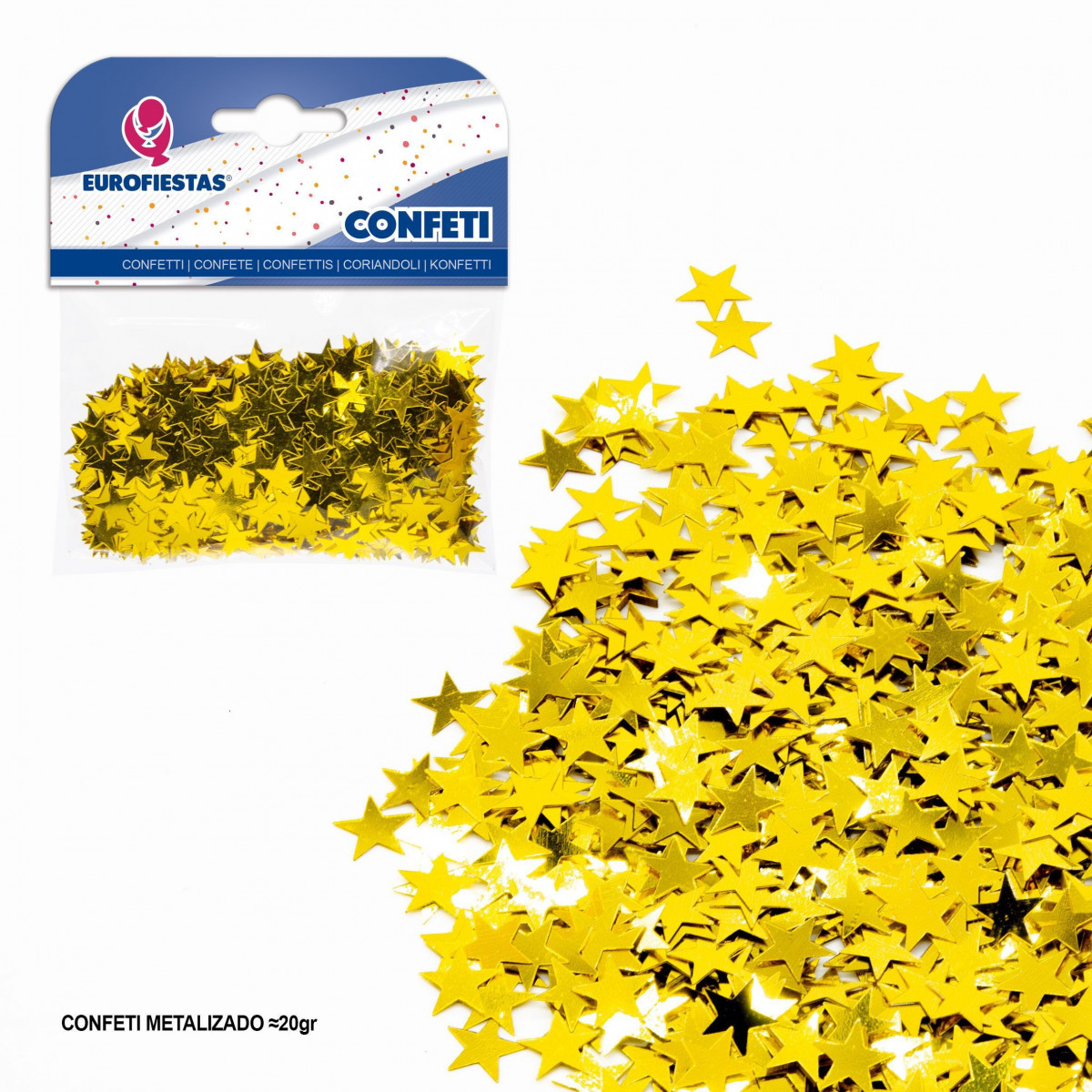 Confete brilhante estrela ouro