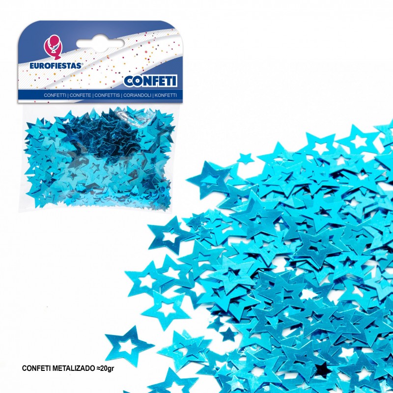 Confete estrela azul brilhante