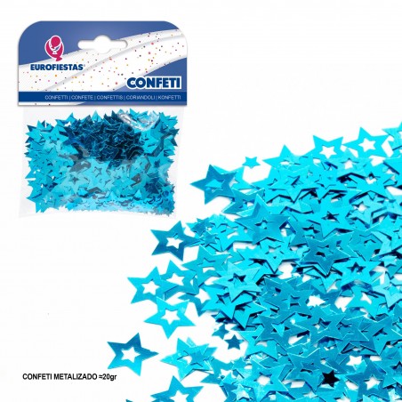 Confete estrela azul brilhante