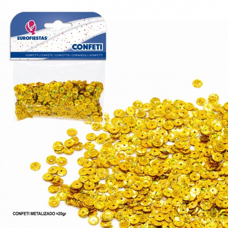 Confete de lantejoulas douradas brilhantes