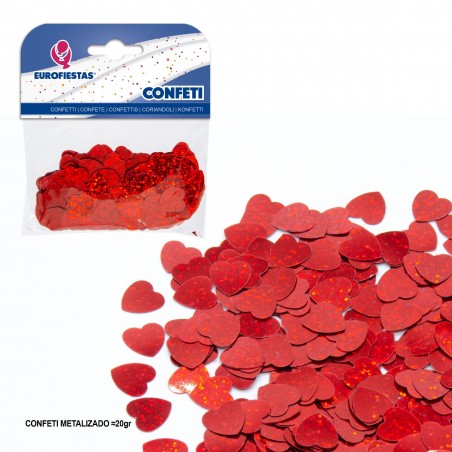 Confete brilhante coração vermelho