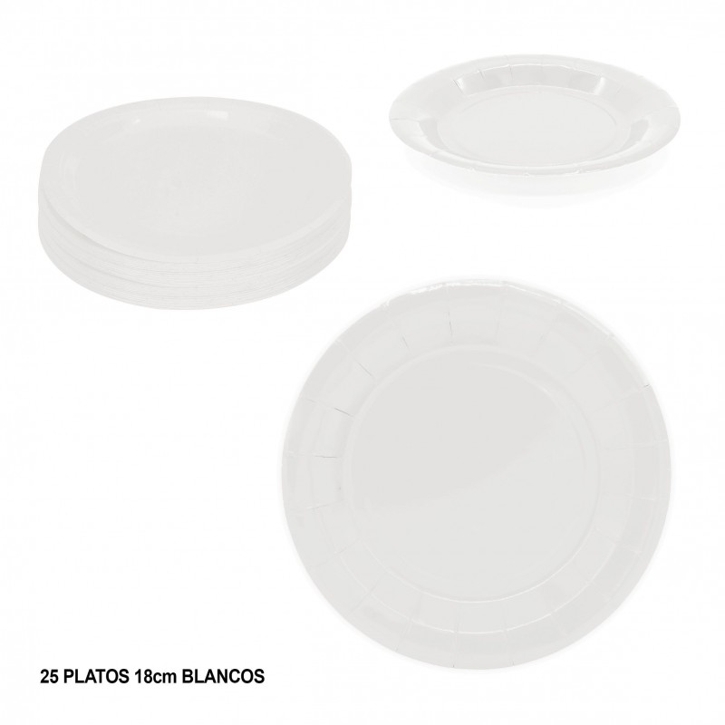 Pratos 18cm 25 brancos