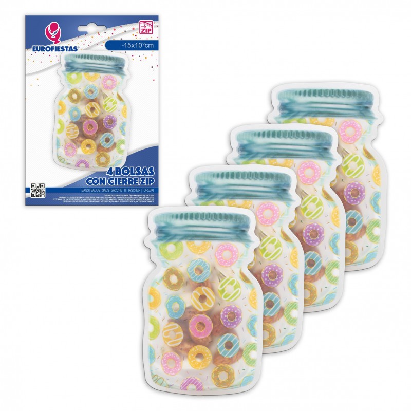 Saco zip 4pcs pequeno barco donut