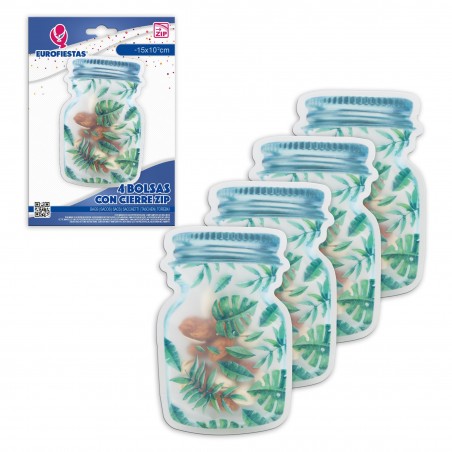 zip bag 3pcs jar azul folhas med