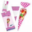 Saco de doces em cone fúcsia