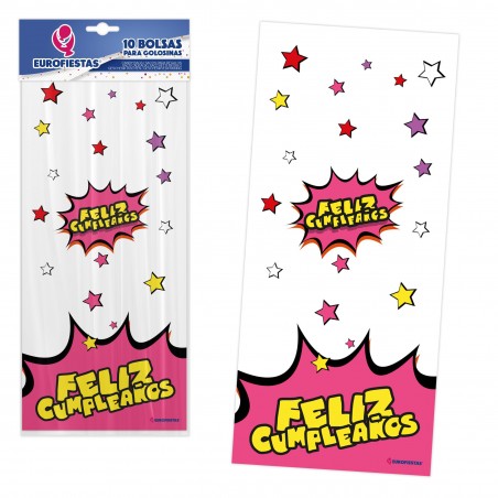 Bolsa de doces retângulo 10 29x13 aniversário