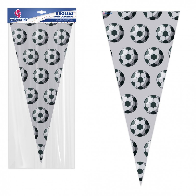Saco de doces 8 triângulo 40x17 5cm futebol