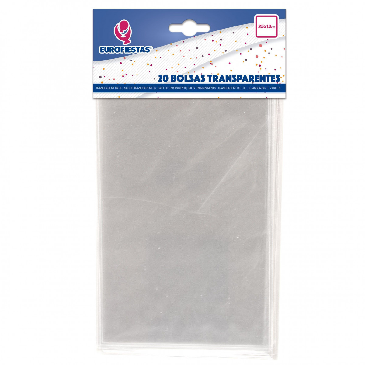 Bolsas Transparentes de Plástico 25x13cm: Pacote com 20 Unidades para Eventos e Festas