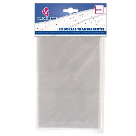 Bolsas Transparentes de Plástico 25x13cm: Pacote com 20 Unidades para Eventos e Festas