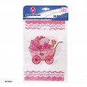 Sacos 10 carrinho rosa 25x16 5cm