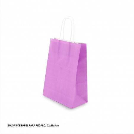 Sacola de papel 22x18x8cm violeta