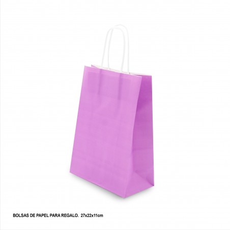Sacola de papel 27x22x11cm violeta
