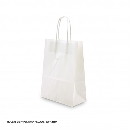 Sacola de papel 22x18x8cm branca