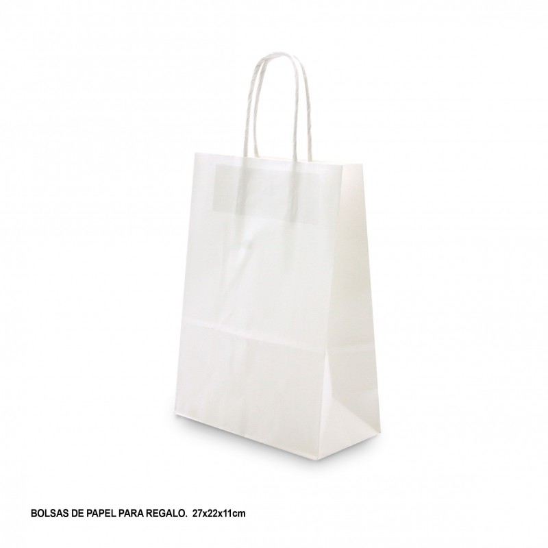 Sacola de papel 27x22x11cm branca