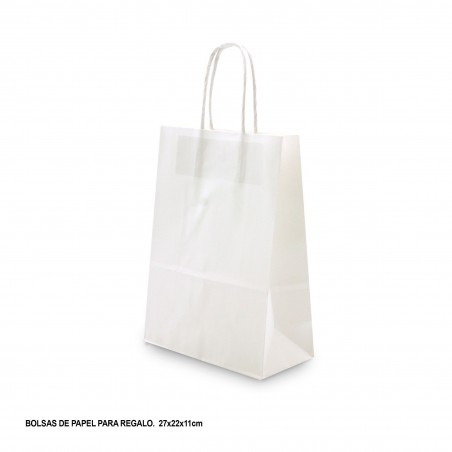 Sacola de papel 27x22x11cm branca