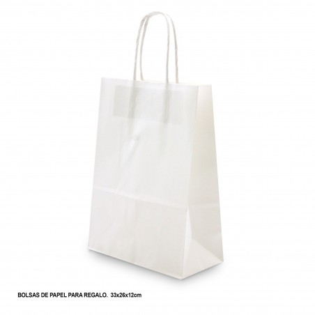 Sacola de papel 33x26x12cm branca