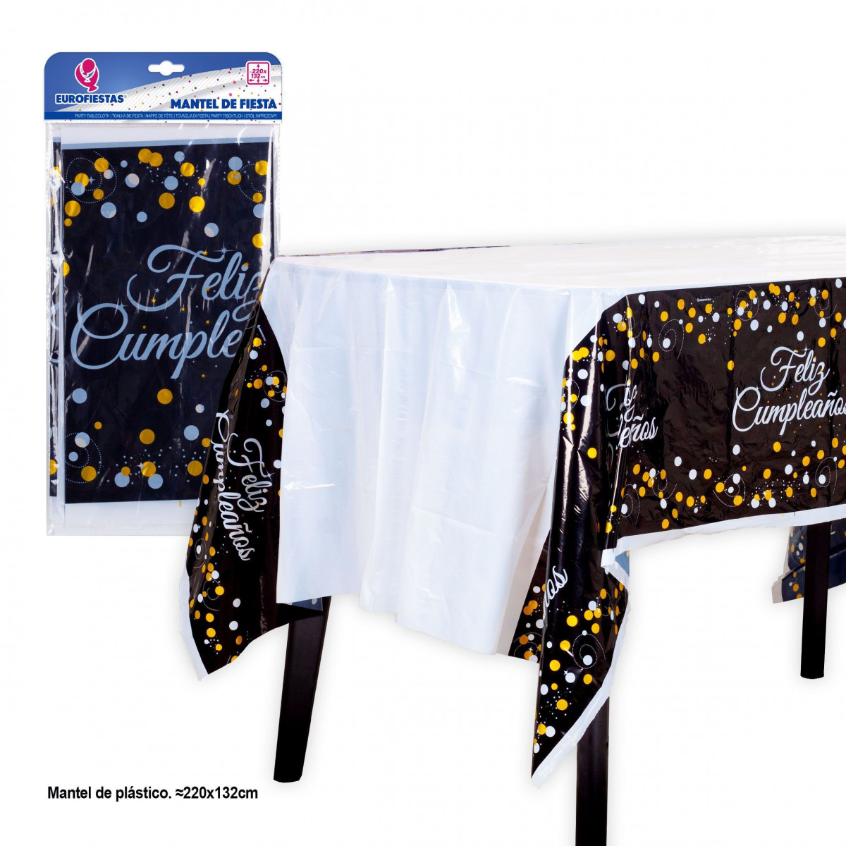 Toalha de mesa 220x132 coleção preta e amarela