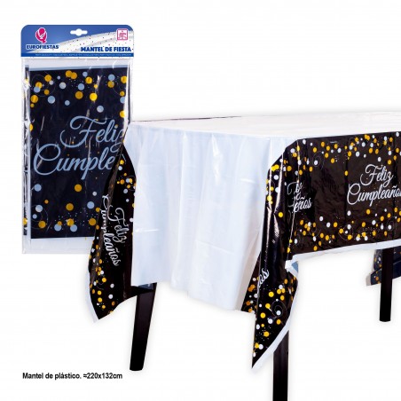Toalha de mesa 220x132 coleção preta e amarela