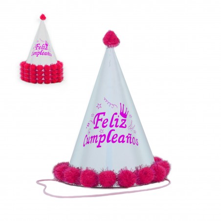 Chapéu pompom 24cm rosa