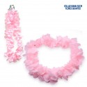 Colar havaiano rosa flor grande 50cm