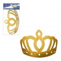 Coroa de glitter dourado rei