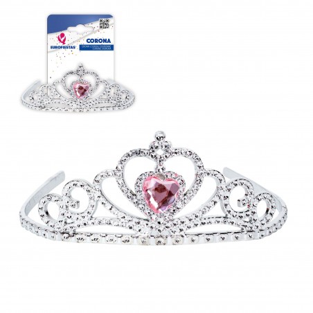 Coroa de diamante com coração rosa