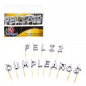 Velas letras feliz aniversário prata