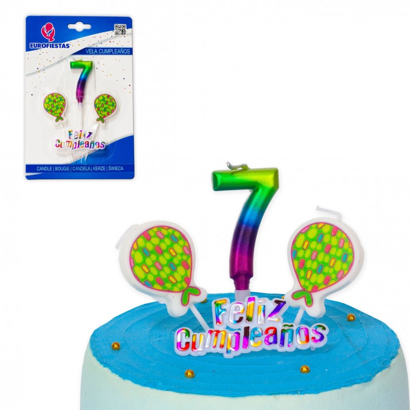 Vela feliz aniversario tonalidades nº 7