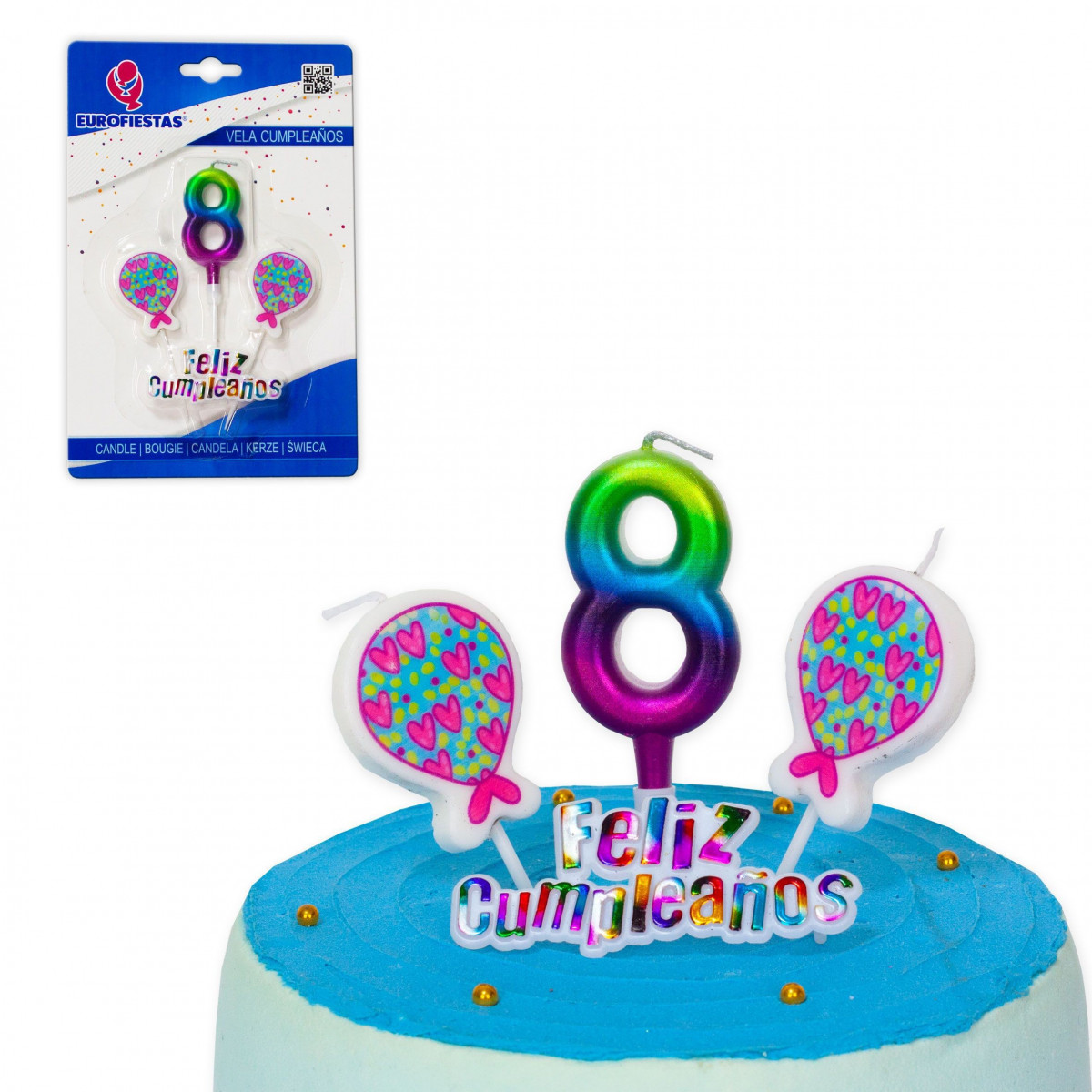 Vela feliz aniversario tonalidades nº 8