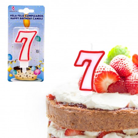Vela de aniversário branca n 7