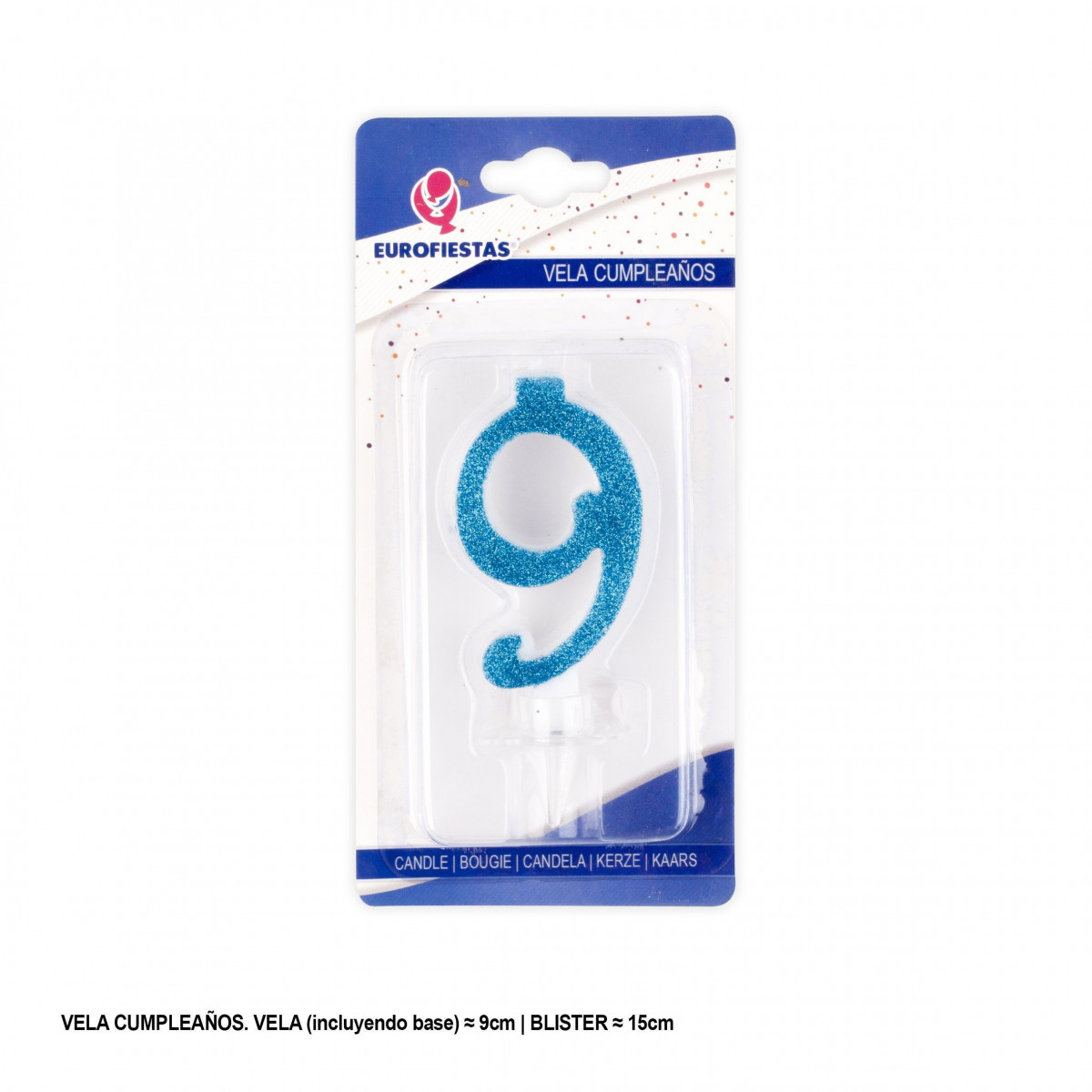 Vela purpurina azul 9