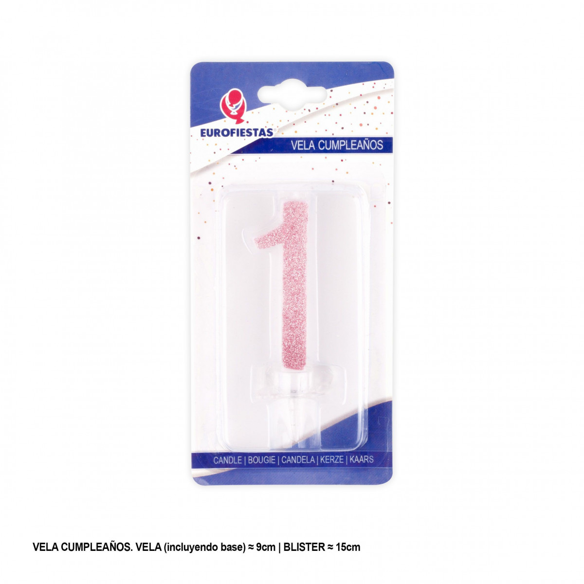 Vela glitter rosa 1