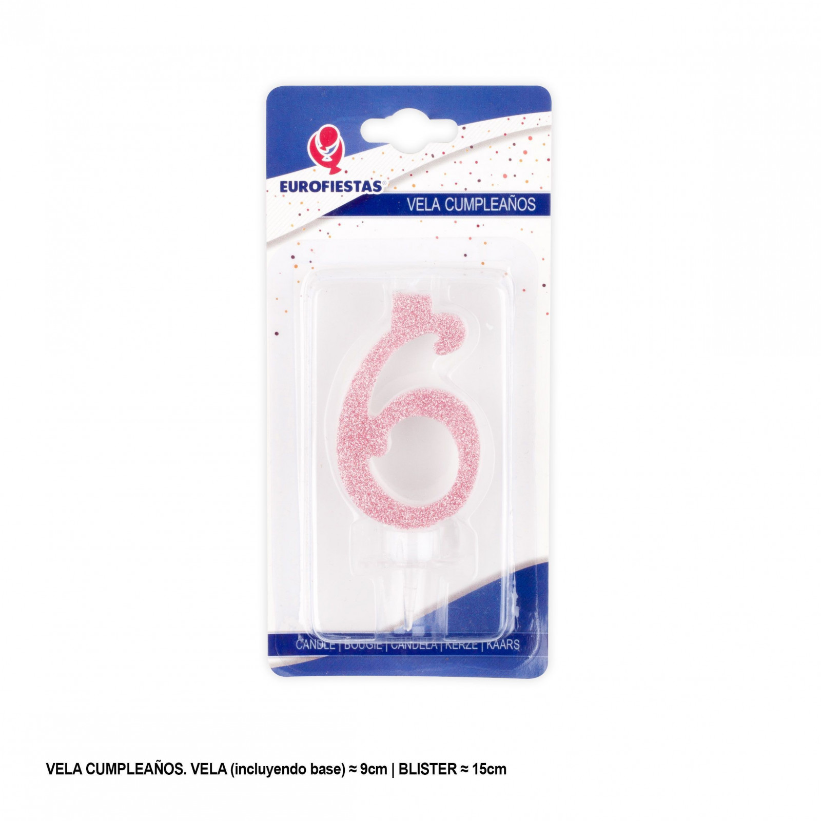 Vela rosa glitter 6