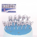 Acenda velas feliz aniversário prata.