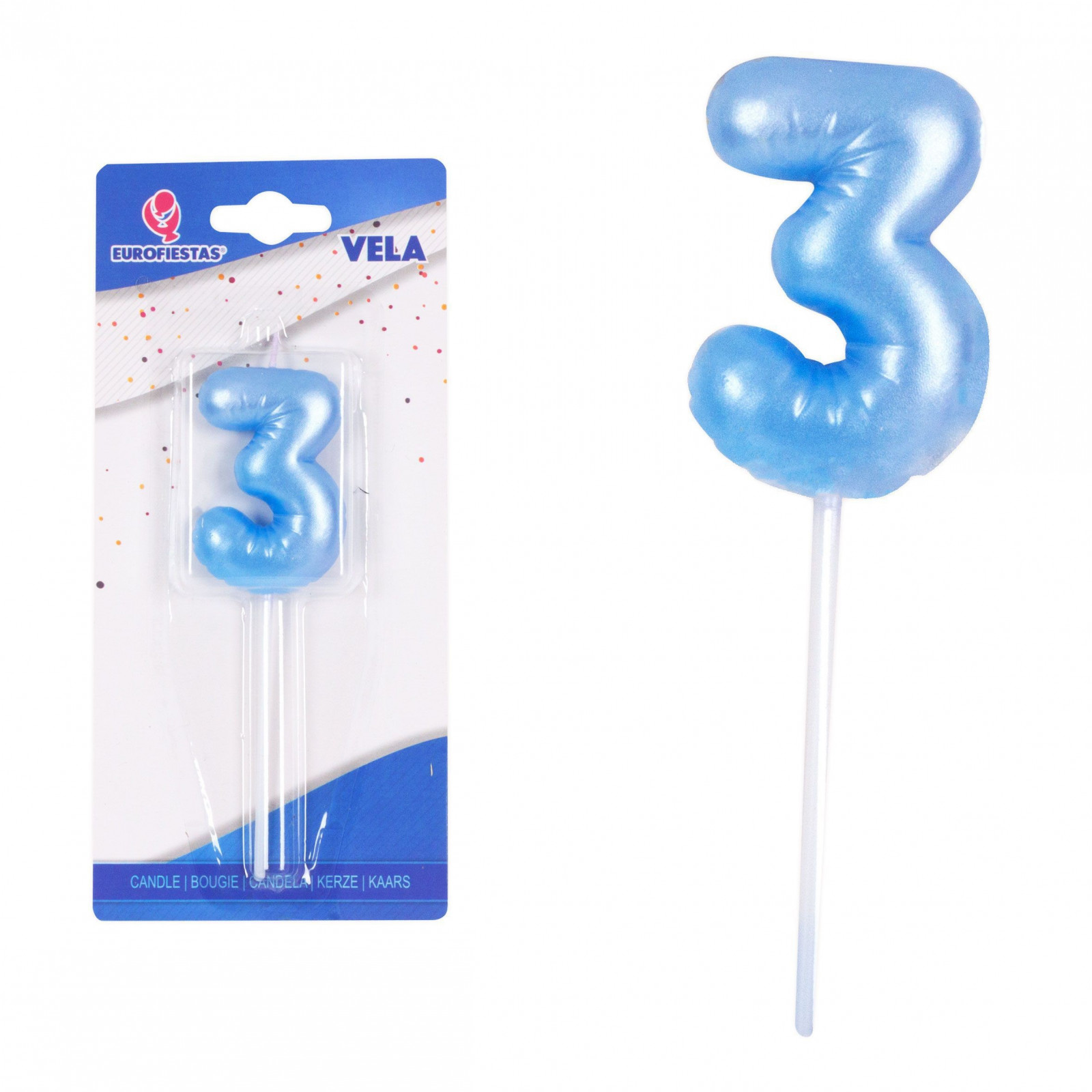 Vela gordinha celeste no. 3